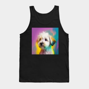 Cute Colorful Dog Realistic Drawing Illustration Tank Top